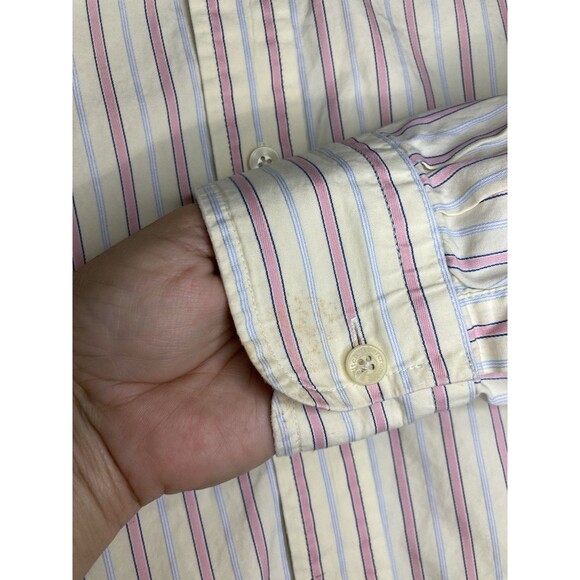 Abercrombie & Fitch Button Up Shirt Men S Pink Stripe Muscle Fit Long Sleeve Vtg - Picture 8 of 11